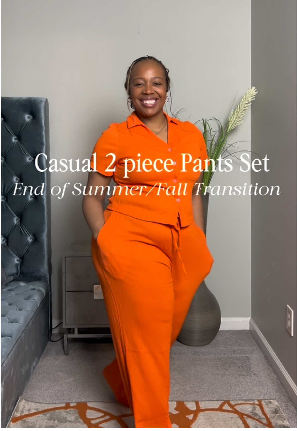This causal 2 piece pant set is a absolute must have #casualoutfit #casualstyle #2pieceset #womensfashion #tiktokshopcreatorpicks #spotlightfinds #outfitinspo 