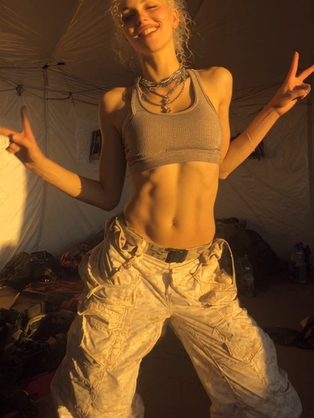 Camo Queens Strike the Tent! 🌿💪 #fitgirl #fitinspo #tentwarriors #soldierstrength #militaryvibe #flexduo #fitnessforce