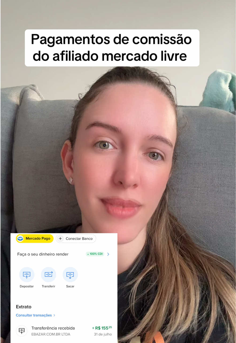 Recebimento da comissão de afiliado do mercado livre na conta do mercado pago. #vidadeafiliado #afiliadomercadolivre 