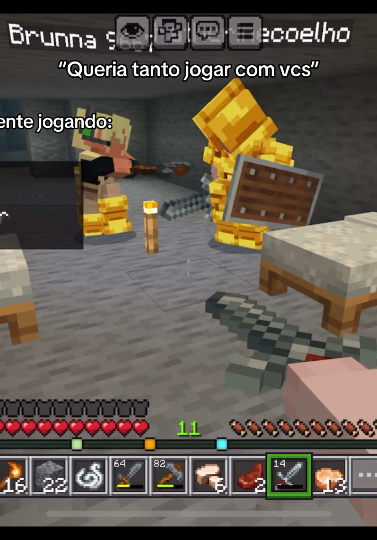 Kkkkkkkkkkk @Maitê 🖤 @Katherine #Minecraft #foryoupage #pravoce #fyp #mine #explore #amigas 