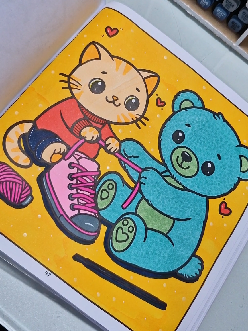 Paguei R$ 44,00 em dois livrinhos fofos e 12 marcadores, e agora coloquei esses marcadores à prova! O desafio é colorir um desenho inteiro só com eles. O que vocês acharam? #marcadores #cutecomfy #livrodecolorir 