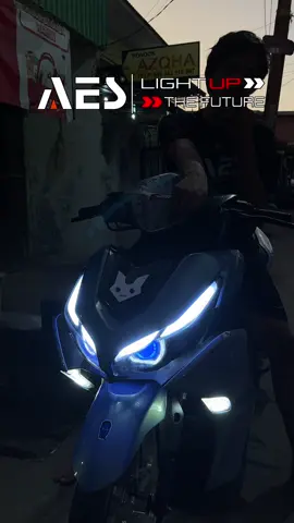 DONE Pemasangan Biled Turbo SE EXPERIENCE V2 dan alis 1 mode warna putih by AES pada AEROX NEW. Dengan konsep model sipit. #teambullaes #aes #aeroxmodifikasi