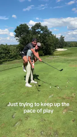 Can’t a brother just keep up with the pace of play in peace @Tripp Elmore @ryan @Lukas #fyp #golftiktok #him #paceofplay #pured #holeinone 