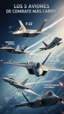 ¿Sabías cuáles son los 5 aviones de combate más caros del mundo en 2025? En 2025, los cazas de combate alcanzan cifras astronómicas. Desde el Sukhoi Su-57 ruso con 110 millones de dólares hasta el legendario F-22 Raptor, cuya producción hoy costaría más de 200 millones de dólares por unidad. Entre ellos se encuentran el Dassault Rafale, el Eurofighter Typhoon y el F-35B Lightning II. Estos aviones representan lo más avanzado de la aviación militar… pero también lo más costoso. ¿Cuál de estos cazas te parece el más impresionante? #AvionesDeCombate #CazasDeGuerra #F22Raptor #F35 #Eurofighter #FuerzaAerea #TecnologiaMilitar #FighterJets #MilitaryAviation #top5 
