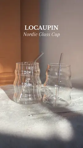 Favorite drinking cup from @LOCAUPIN.official #glasscup #aesthetic #nordicglass #fyp 