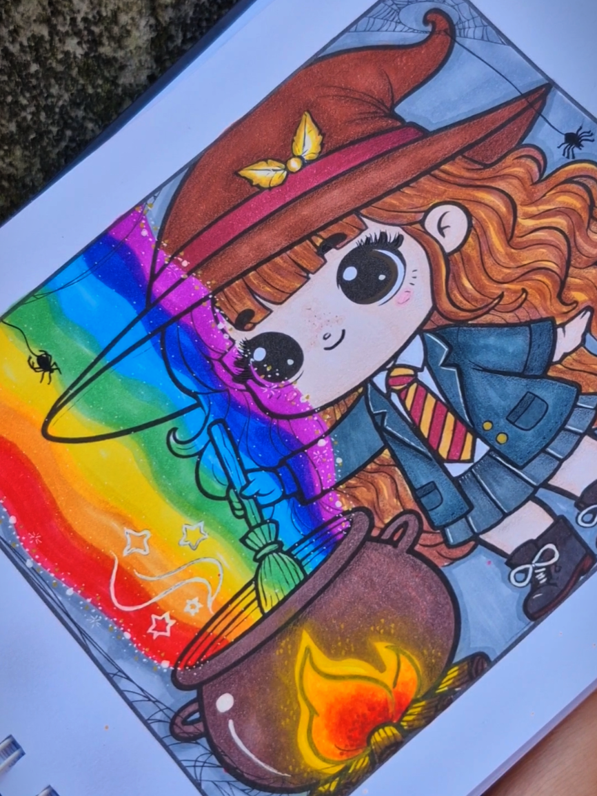 ​Colorir a Hermione é sempre mágico, mas o mais difícil é não ficar repetindo 