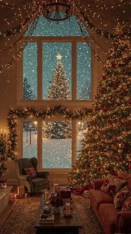 Warm lights. Cold nights.   Christmas feels. 🎄 ❄️ #fyp #cozy #snow #christmas #cozyathome 