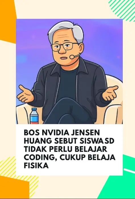 Sekarang ini banyak orang tua heboh cari les coding buat anak SD. Pokoknya kalau belum bisa ngetik kode dari kecil, rasanya kurang keren. Tapi tahu nggak sih… bos Nvidia, Jensen Huang, malah bilang: “Anak SD nggak perlu belajar coding. Belajar fisika aja  Ini logikanya si bos satu per satu.  1. Coding Bisa Dikerjain AI, Tapi Ngerti Fisika Nggak Bisa Asal-asalan Zaman sekarang, kamu bisa minta AI buatkan program cukup dengan ketik: “Buatkan game ular pakai Python.” Dan… cling! Kodenya langsung keluar. Jadi, kalau anak kita cuma diajarin ngikutin step-by-step coding tanpa ngerti konsep, ya gampang tergantikan mesin. Sementara fisika ngajarin anak mikir logis, ngerti kenapa sesuatu bisa bergerak, kenapa ada tekanan, kenapa benda jatuh, dan lain-lain. Hal-hal ini bakal ngebentuk cara berpikir anak yang nantinya malah bikin mereka jago coding karena ngerti logikanya, bukan cuma apal perintah. 2. Belajar Coding Tapi Nggak Tahu Logika? Sama Aja Kayak Hafal Resep Tanpa Tahu Masak Coding itu alat. Tapi sebelum pakai alat, kita harus tahu mau bikin apa. Fisika bantu anak ngerti cara kerja dunia nyata, bukan cuma layar komputer. Contoh: bikin robot jalan. Kalau cuma belajar coding, anak bisa bikin program gerak. Tapi kalau ngerti fisika, mereka tahu kenapa robot butuh keseimbangan, gimana gravitasi memengaruhi langkahnya, dll. Bedanya jauh. Satu ngerti cara pakai, satu ngerti kenapa harus dipakai begitu. 3. Coding Itu Bisa Dipelajari Kapan Saja  Tapi Pola Pikir Harus Dibentuk Sejak Dini Logikanya begini:  • Anak SD = usia emas bangun mindset dan cara berpikir.  • Coding = skill teknis, bisa dipelajari nanti waktu logika dan matematika anak sudah kuat.  • Jadi mendingan sekarang fokus ke hal-hal yang bangun fondasi dulu: fisika, logika, matematika dasar, dan rasa ingin tahu. Kalau itu udah kuat, pas nanti belajar coding… melesat! 4. Masa Depan Butuh Orang yang Bisa Pikirin Masalah, Bukan Cuma Ngetik Kode Kita butuh lebih banyak pemikir, bukan tukang salin kode. Coding yang keren itu muncul dari kemampuan menganalisis masalah dan merancang solusi. Nah, ini tuh bisa diasah lewat pelajaran kayak fisika yang ngajarin cara ngelihat masalah dan nyari jawabannya pakai logika, bukan cuma ngikutin langkah-langkah. Bagaimana logikanya beliau apakah masuk akal?🧐 #guru #education #sekolah #edukasi #education