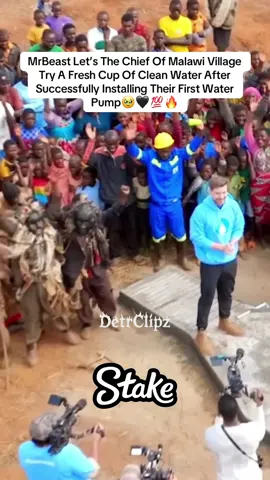 MrBeast Let’s The Chief Of Malawi Village Try A Fresh Cup Of Clean Water After Successfully Installing Their First Water Pump🥹🖤💯🔥 #teamwater #fyp #mrbeast 