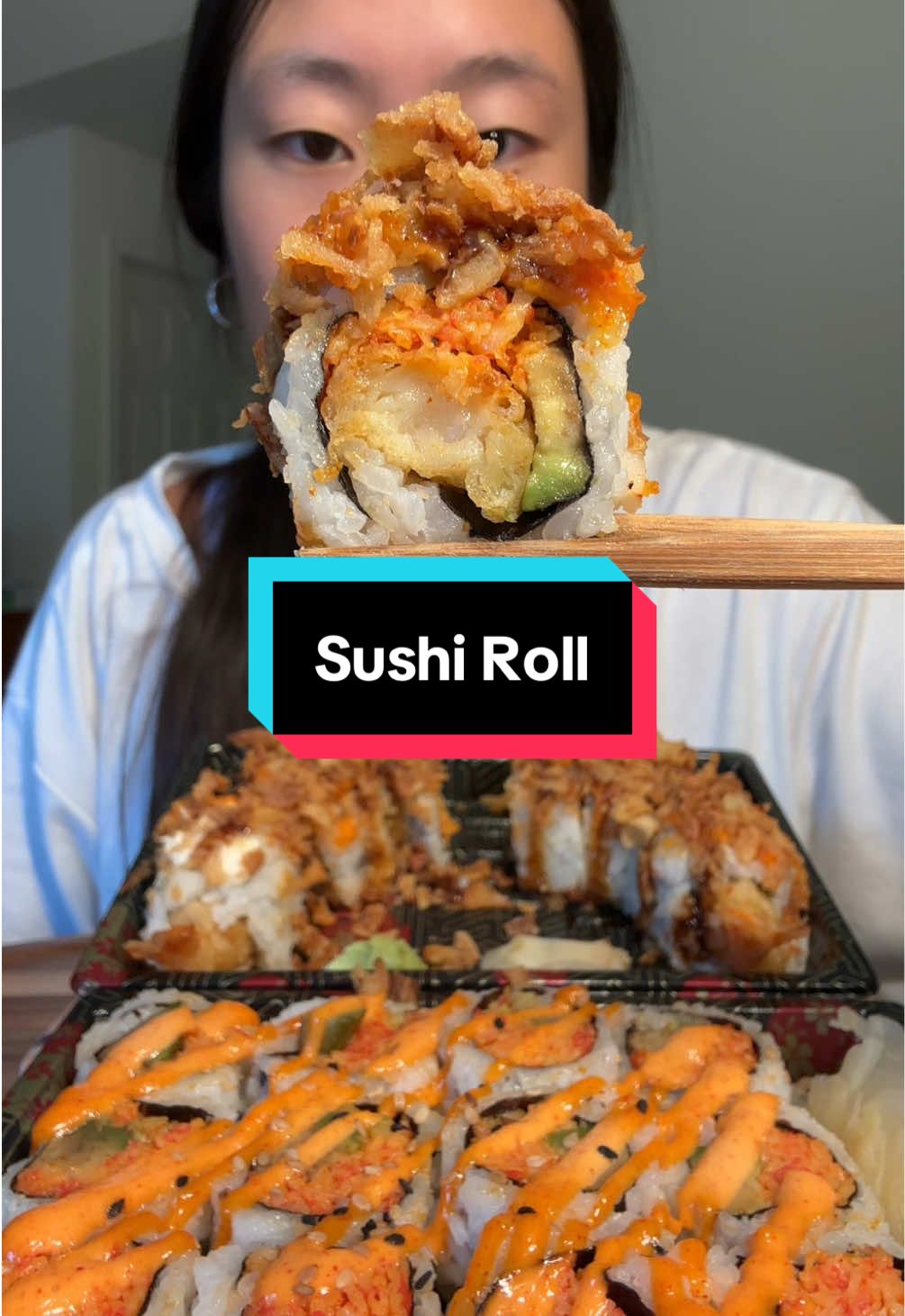 Sushi Mukbang  I got a tempura roll and I think a spicy crab (?) roll  #mukbang #asmr #sushi #sushiroll #tempura #fyp #fypシ #mukbangfoodasmr #mukbangeatingshow #food #Foodie #mukbangasmr #mukbangs #sushimukbang #yum 