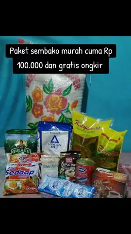 Paket sembako murah cuma Rp 100.000 dan gratis ongkir  #minyakgoreng #minyak #grosir #iburumahtangga #fouryou #4u #bismillahfyp #viralvideo #beranda #semogamasukfyp #masukberandafyp #fyp #beras #tepung #gula #indomie 