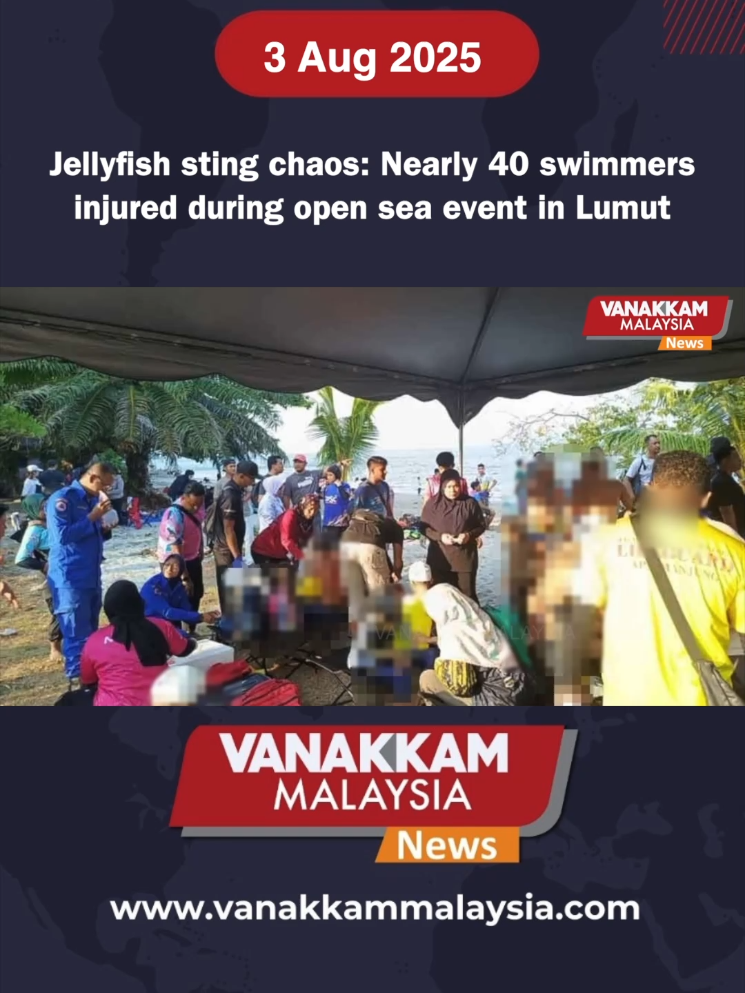 Jellyfish sting chaos: Nearly 40 swimmers injured during open sea event in Lumut   #latest #vanakkammalaysia #jellyfish #sting #chaos #nearly #40swimmers #injured #during #open #sea #event #lumut #fyp #vmnews #foryoupage #trendingnewsmalaysia