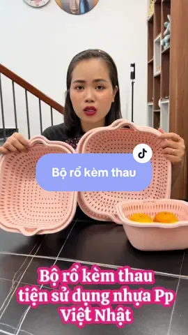 Rổ Nhựa Kèm Chậu Cao Cấp Bộ Rổ Đựng Rau Rổ 6 Món Rổ 2 Lớp Vuông Hokori - Việt Nhật Plastic HN. ##bothauro6mon##boronhua6mon##borokemthau##borokemthaunhua##bothauro##bothaukemro