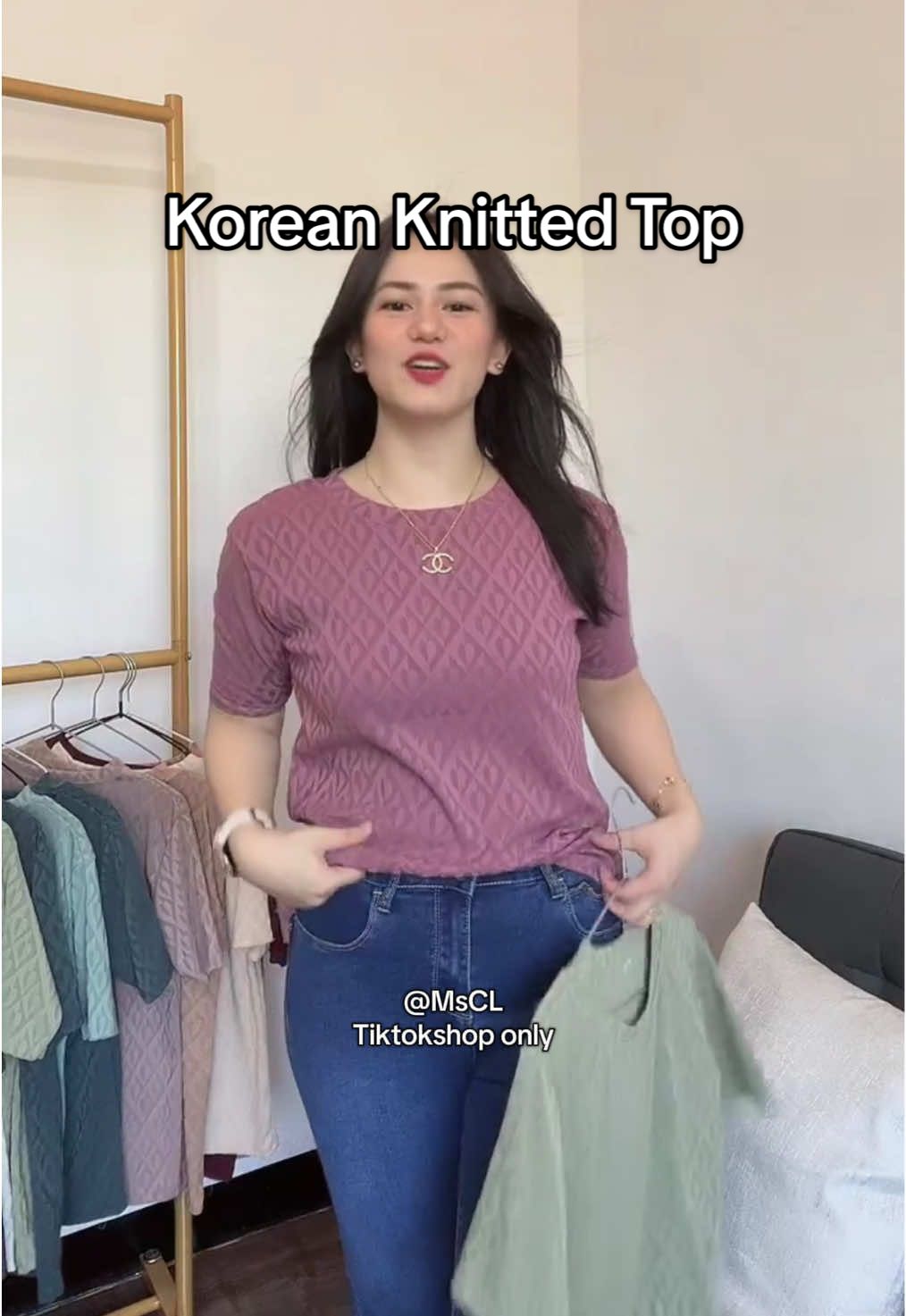 Restocked padin ang best seller embossed knitted top na to. Available in 2 sizes up to 2XL. #knittedtop #basictop 