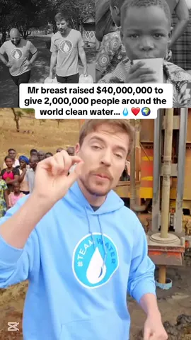Mr beast gives 2m people clean water 😳❤️ #mrbeast #teamwater #goviral #clips #mrbeastphilanthropy #youtubeclips #foryoupage #charity 