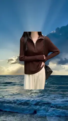 Sweater Zip Separuh dan Lapel, Warna Putih Baju Lapisan asas untuk Wanita Sesuai Musim Luruh dan Muusim Sejuk Longgar Gaya Barat Slimfit sweater lengan Panjang #zip #sweater #sweaterzip #gayabarat #slimfit #stylewanita #fashionwanita #retro #fashion #ketibaanbaru #tiktokshop #fypシ゚viral #fypシ゚ #fyp 