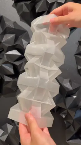 Folding translucent sheet into geometric forms. Origami; Prop 13 I made it from a piece of paper and didn’t cut any part of paper to create it. I designed it by myself. #origami #geometric #asmr #折り紙 #translucent