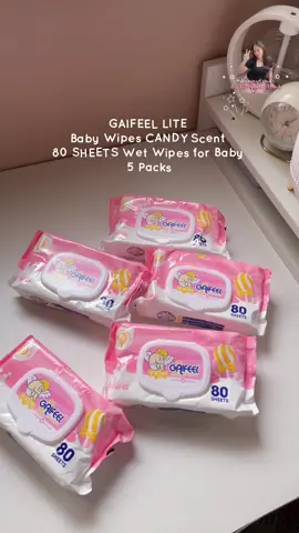 GAIFEEL LITE Baby Wipes Unscented CANDY Scent 80 SHEETS Wet Wipes for Baby 5 Packs #gaifeel #gaifeelbabywipes #gaifeelwipes #babywipes #unscentedwipes 