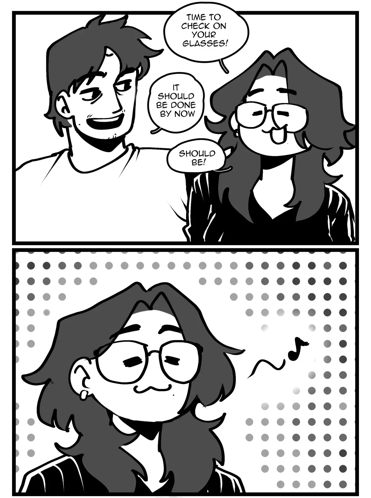 I have gotten commissions a few weeks back to be able to afford new glasses after losing them for so many months, causing headaches and eyestrain for me.  I wanted to ask my wife how I look with them, I guess I could confidently say I'm the handsomest she has met HEH, but ah that would also mean everywhere we go we'll be asked if we're siblings or twins.. #foryoupage #comics #12amcomics #comic #4everlife4eyedwife #4EL4EW #foryou #fyp #digitalart 