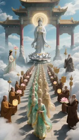 Ánh sáng từ bi chiếu sáng khắp mọi nơi. Từ nhân giới đến thiên giới đi qua thiên môn lễ đăng….🙏 #viral #viralvideo #buddha #adidaphat🙏🙏🙏 