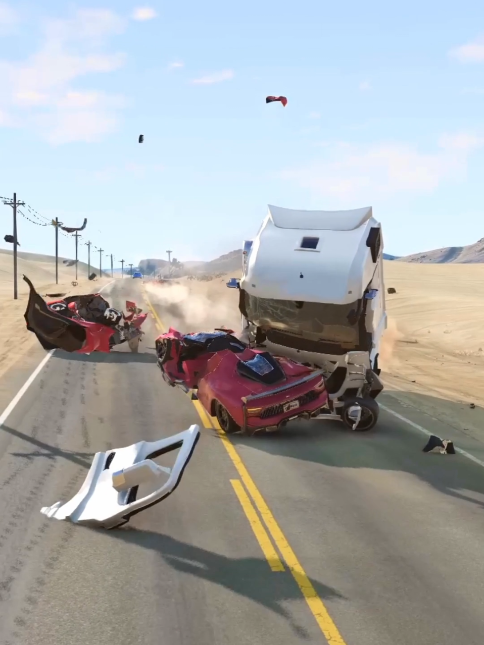 Realistic Highway Car Crashes #187  BeamNG.Drive 🚘💥 #viralvideos #forupage  #beamngdrive #caraccident  #caraccident #clips #fyp  #foru 
