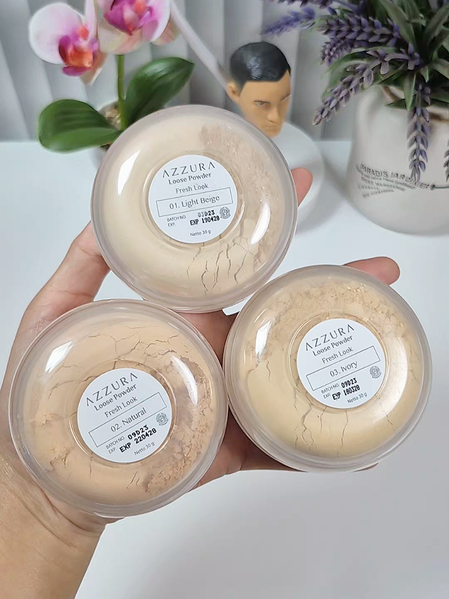 Buat kulit berminyak maupun normal #bedakazzuralosepowder #azzurabedaktabur #loosepowder #bedaktabur #promoseruweekend 