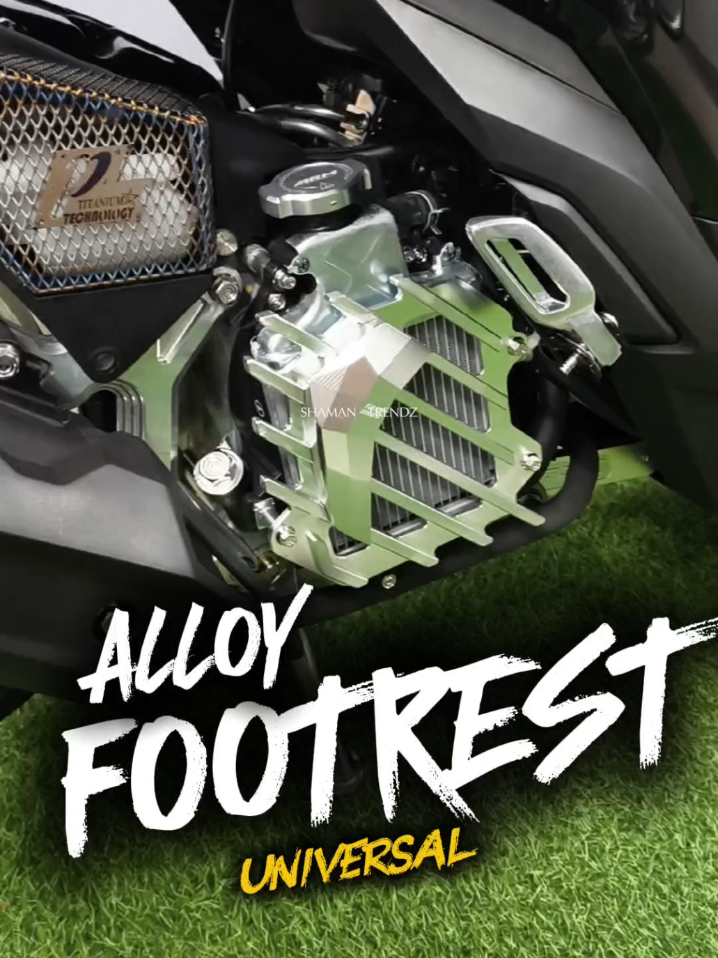 finally i got this❤️ #CNC ALLOY FOOTREST💯✅ #Universal #alloyfootrest #scooter #hondaclick #indoconcept #MOTORSHOW #footrest 