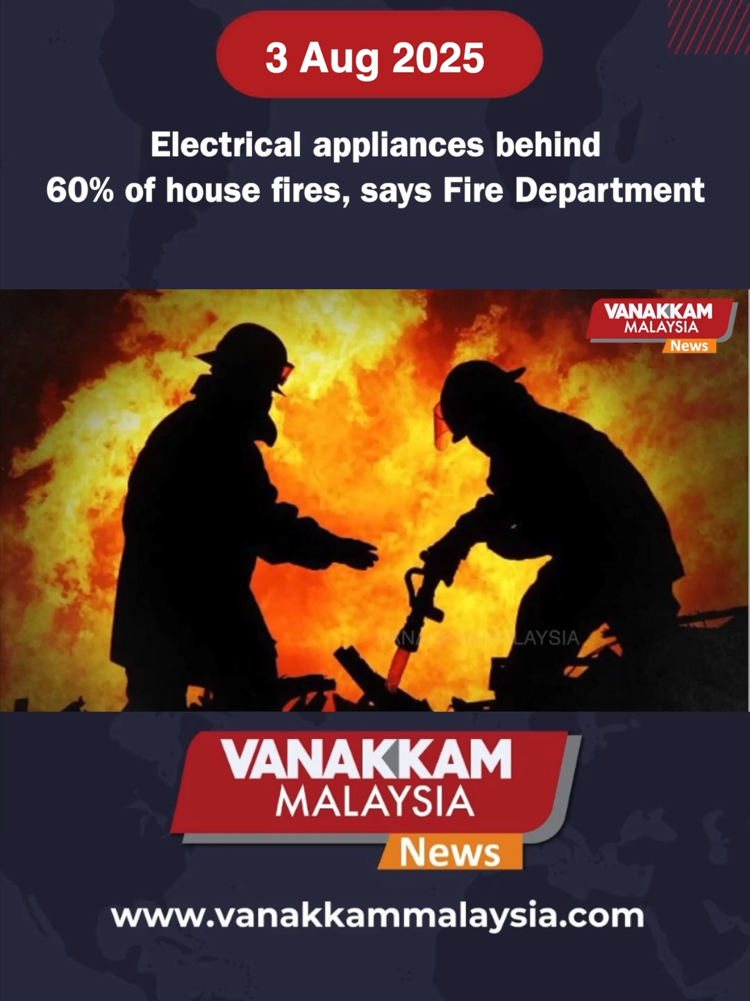 Electrical appliances behind 60% of house fires, says Fire Department   #latest #vanakkammalaysia #electrical #appliances #behind #60% #house #fires #says #fire #department #fyp #vmnews #foryoupage #trendingnewsmalaysia