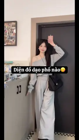 Set đồ xám trễ vai#viral #phoidoxinh #LearnOnTikTok 