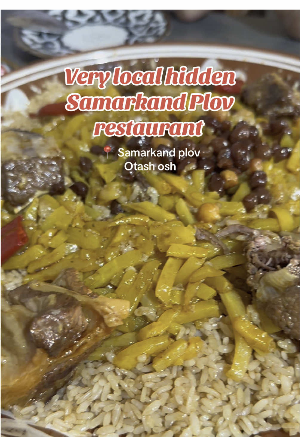 Very good Samarkand style plov. We were 4 of us and the dish was big! 📍 Samarkand plov Otash osh  #samarkandplov #plov #otashosh #samarkand #samarkandtravel #uzbekistan #uzbekistantravel #centralasia #uzbekfood #uzbekcuisine 