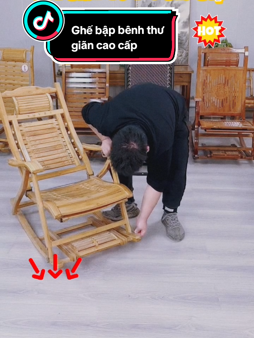 Ghế Bấp Bênh Thư Giãn Gỗ Tre Cao Cấp #xuhuong #trend #vairal #ghebapbenh #ghetrethugianbapbenh 