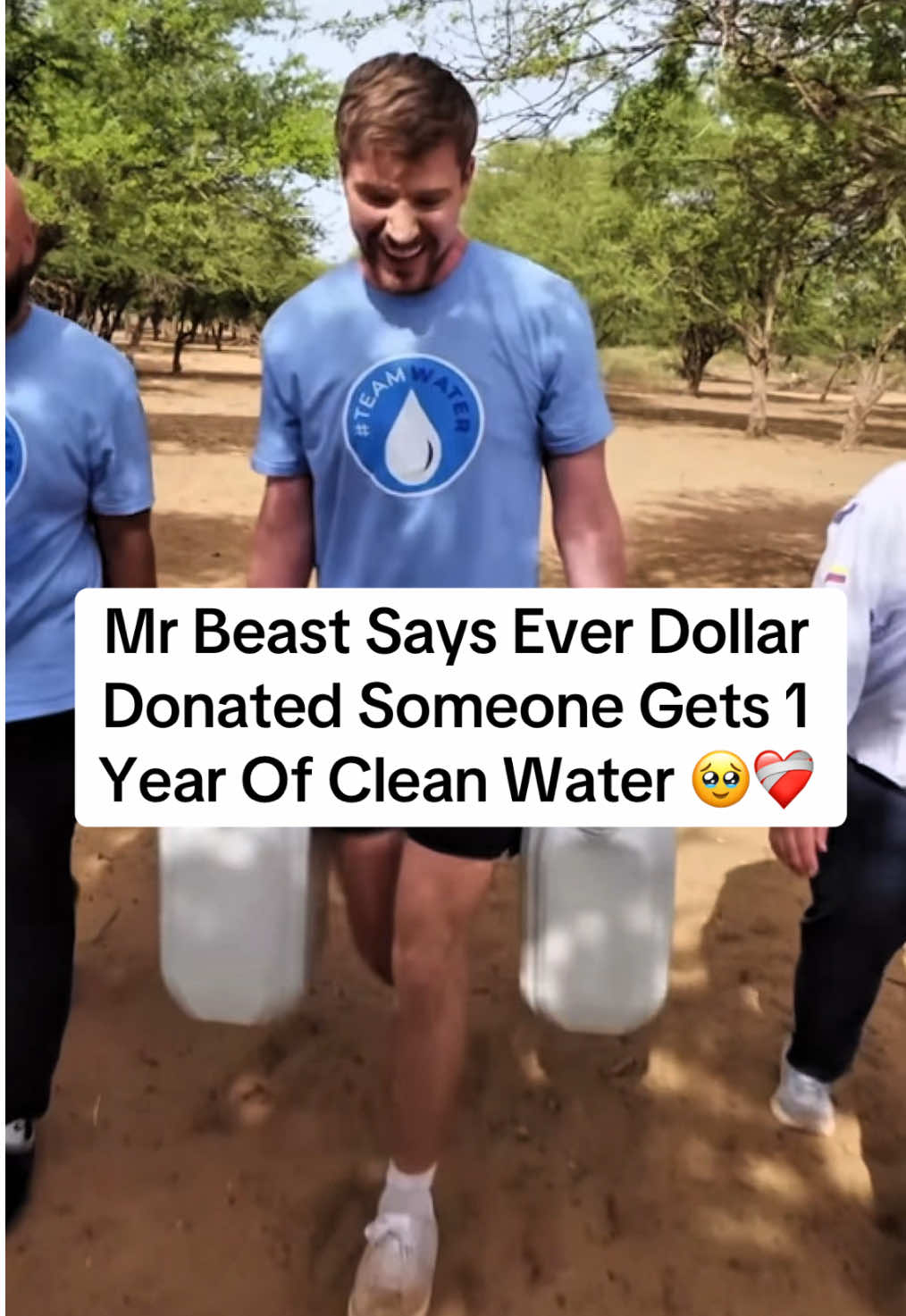 Mr Beast Says Ever Dollar Donated Someone Gets 1 Year Of Clean Water 🥹❤️‍🩹 #mrbeast #teamwater 