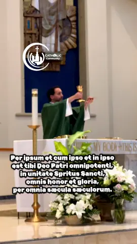 Per ipsum et cum ipso et in ipso est tibi Deo Patri omnipotenti, in unitate Spritus Sancti, omnis honor et gloria, per omnia sæcula sæculorum. Through him, and with him, and in him, O God, almighty Father, in the unity of the Holy Spirit, all glory and honor is yours, for ever and ever. #doxology #catholicism  #holymass #catholicchurch #sundaymass 