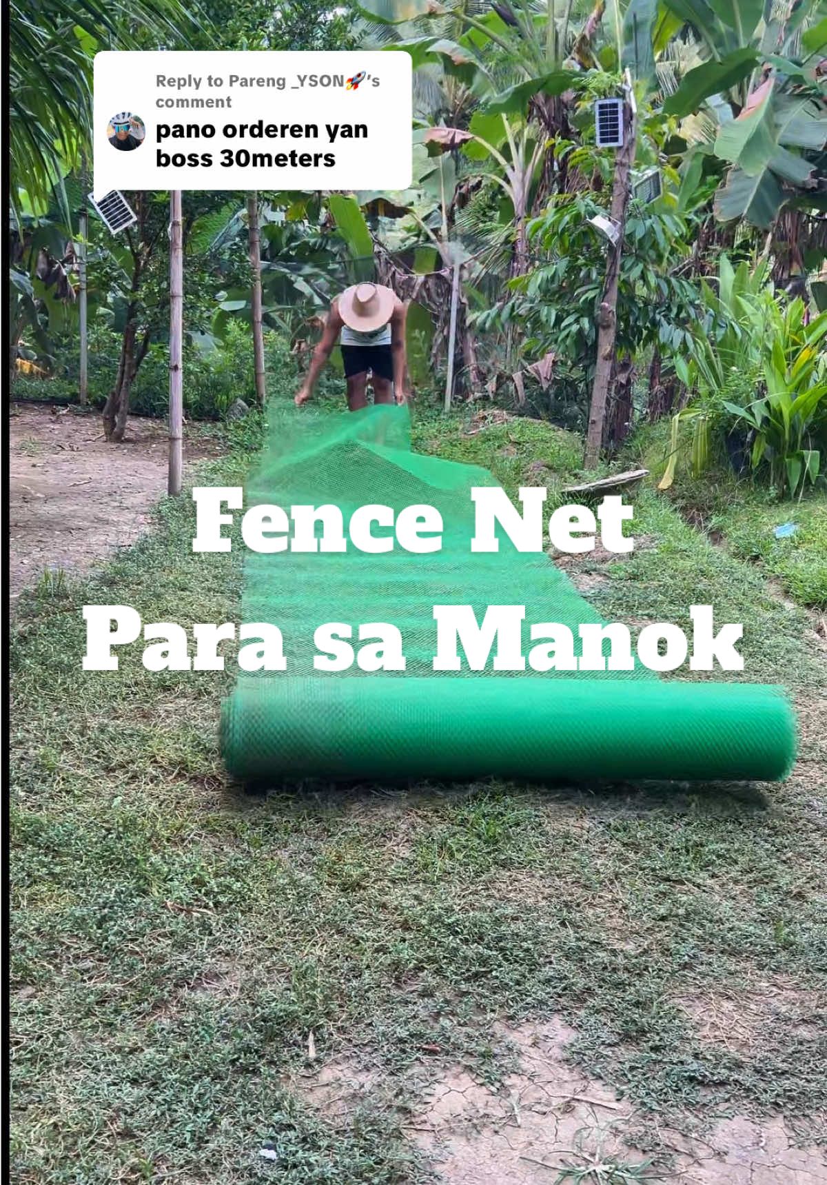 Replying to @Pareng _YSON🚀 Meron available na 30 meters itong fence net.#fencenet #fencenetsamanok 