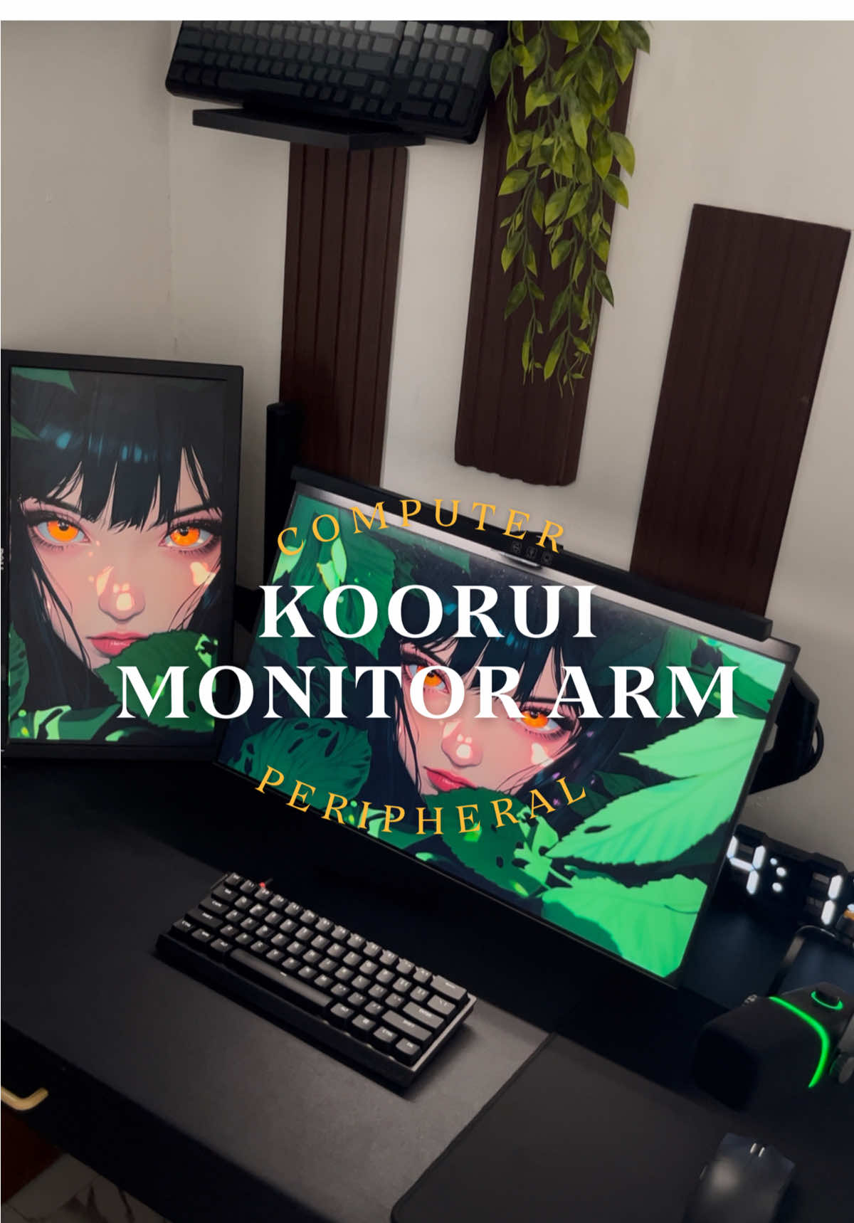 Koorui Ds200 monitor arm 🔥 #fypシ #fypage #setup #computer #GamingSetup #techtok #monitorarm #koorui #mount #monitormount 