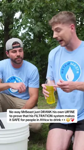 No way MrBeast just DRANK his own UR1NE to prove that his FILTRATION system makes it SAFE for people in Africa to drink 👀😳❤️‍🩹 | #mrbeast #teamwater #markrober 