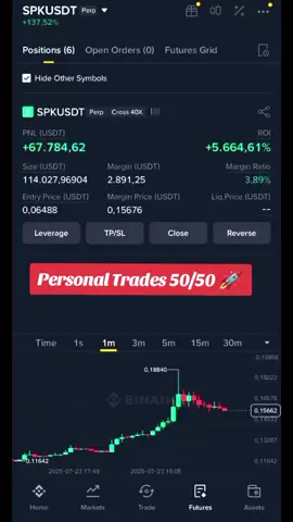 Personal Trades 50/50 🚀 #Trading #crypto #bitcoin #futuretrading #smartmoney #cryptocurrency #cryptotrading #tiktokpakistan #foryoupage #goviral #200k #foryou 