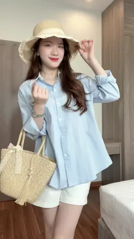 Áo sơ mi đi biển xong về đi học được luôn nè #hyzina #somixinh #aosominu 