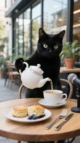 カフェで過ごす休日は最高にゃ🫖 #mukbang #asmr #cat #ai #aicat #猫 #ねこ #猫のいる暮らし #먹방　