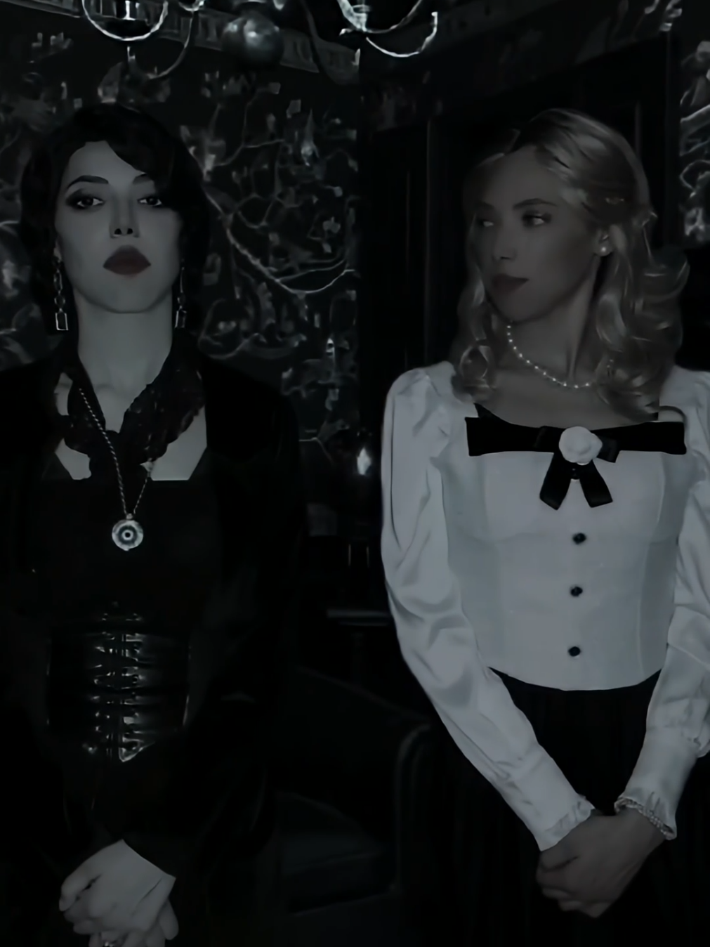 lorsque Druella et Walburga sont dans la même pièce du manoir. #noblehouseofblack #walburgablack #druellablack #harrypotter #harrypottertiktok #cosplay #houseofblackfamily 