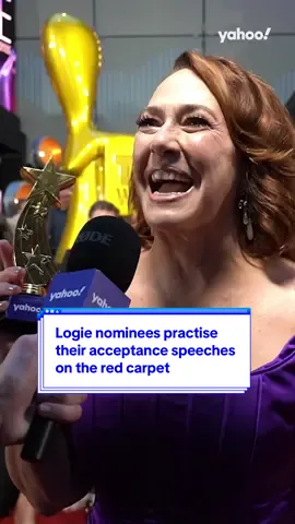 #Logie nominees practise their acceptance speeches on the red carpet 🤩 #TVWEEKLogies #tvweeklogieawards #thestarsydney #yahooaustralia 
