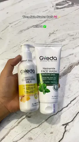 Affordable skin care for teen and beginners ✨💖 For all skin type ❤️ #gveda #skincare #skincarebeginners #fyp #viral #wellness #girl 