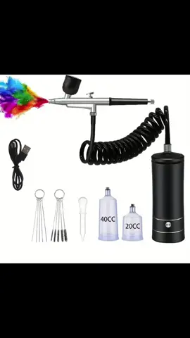 🎨 Portable Airbrush Kit with Compressor – USB Rechargeable RS1500 only!! Upgrade your creativity with this multi-purpose airbrush kit, perfect for artists, bakers, nail techs, model hobbyists, makeup lovers, and more! 🛠 What's Included: ✅ Dual-Action Airbrush Gun  ✅ USB Rechargeable Air Compressor ✅ 20cc & 40cc Paint Bottles ✅ Dropper for Easy Filling ✅ Cleaning Brushes & Needles ✅ USB Charging Cable  #highlight #followerseveryonehighlights #airbrush #mauritius #fyp #painting #makeup #artist 