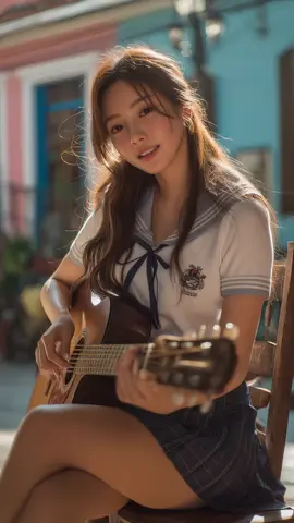 Beauty and guitar #guitar #fingerstyle #guitarcover #music #ai #angel #beauty 