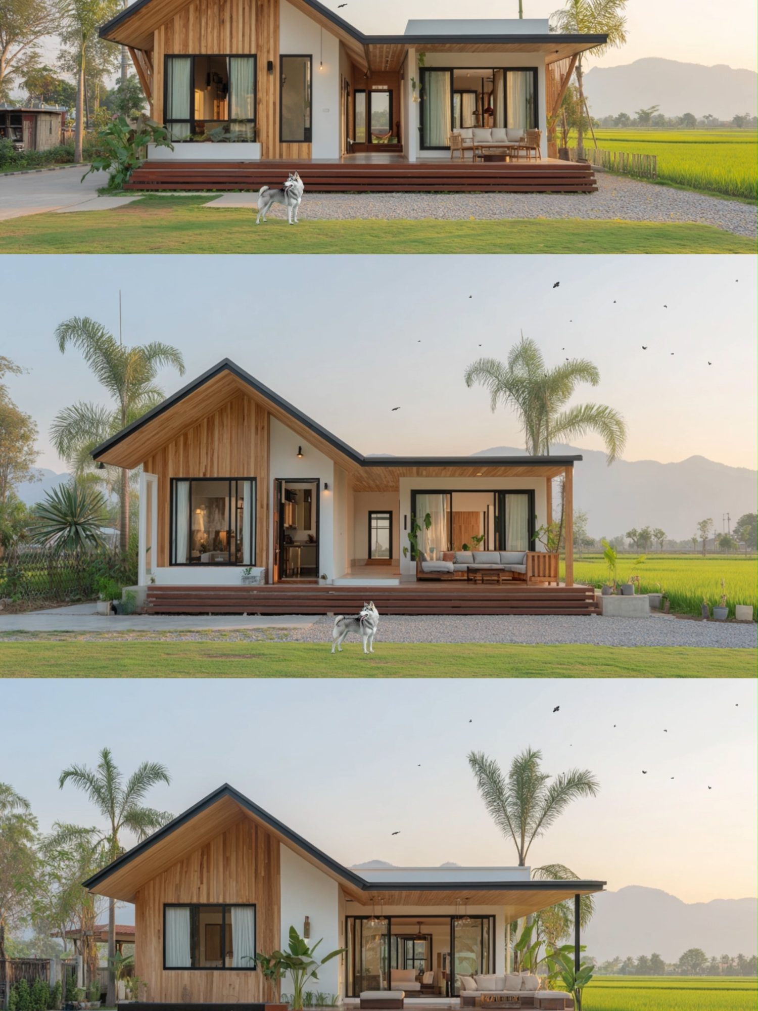 บ้านโมเดิร์นทรอปิคอลทรงจั่วผสมผสาน