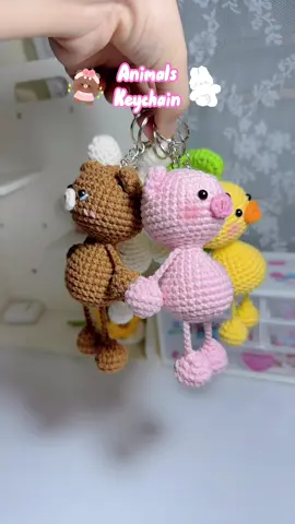 5 in 1 Animals Keychain 🐸🐥🐰🐻🐷 Tutorial on ▶️: 
