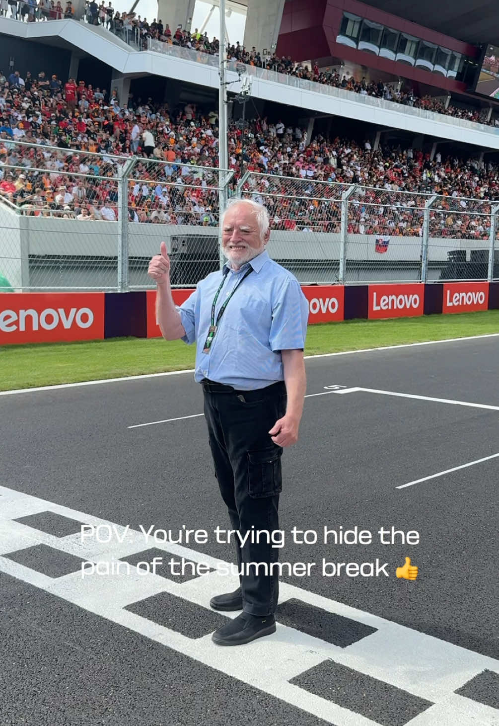 Welcome to the Formula 1 paddock, @realhidethepainharold 👍 #f1 #f1tiktok #hungariangp #hidethepainharold 