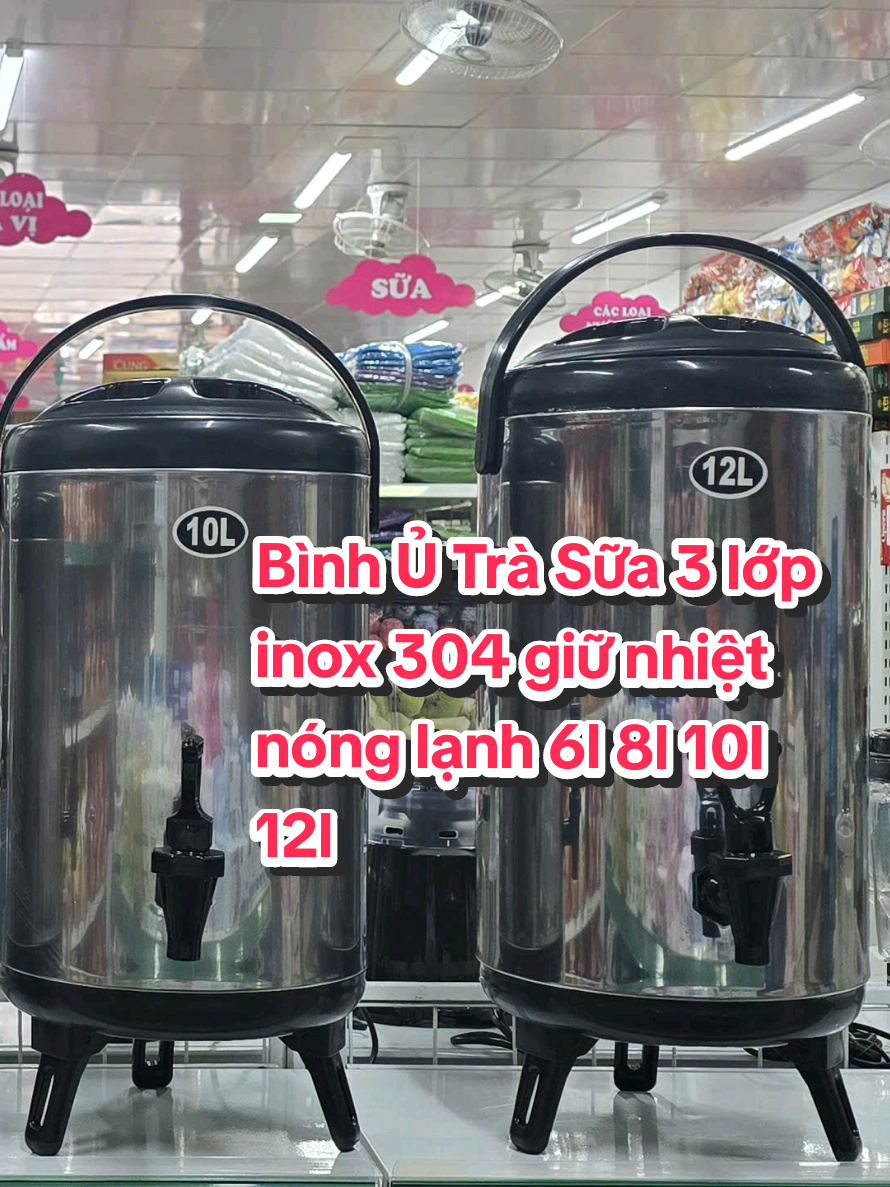 Bình Ủ Trà Sữa 3 Lớp Inox 304 Giữ Nhiệt Nóng Lạnh