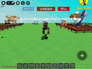 Looking for trades for spinosaurus in gag#foryoupage #fyp #gaming #roblox #growagarden #gag 