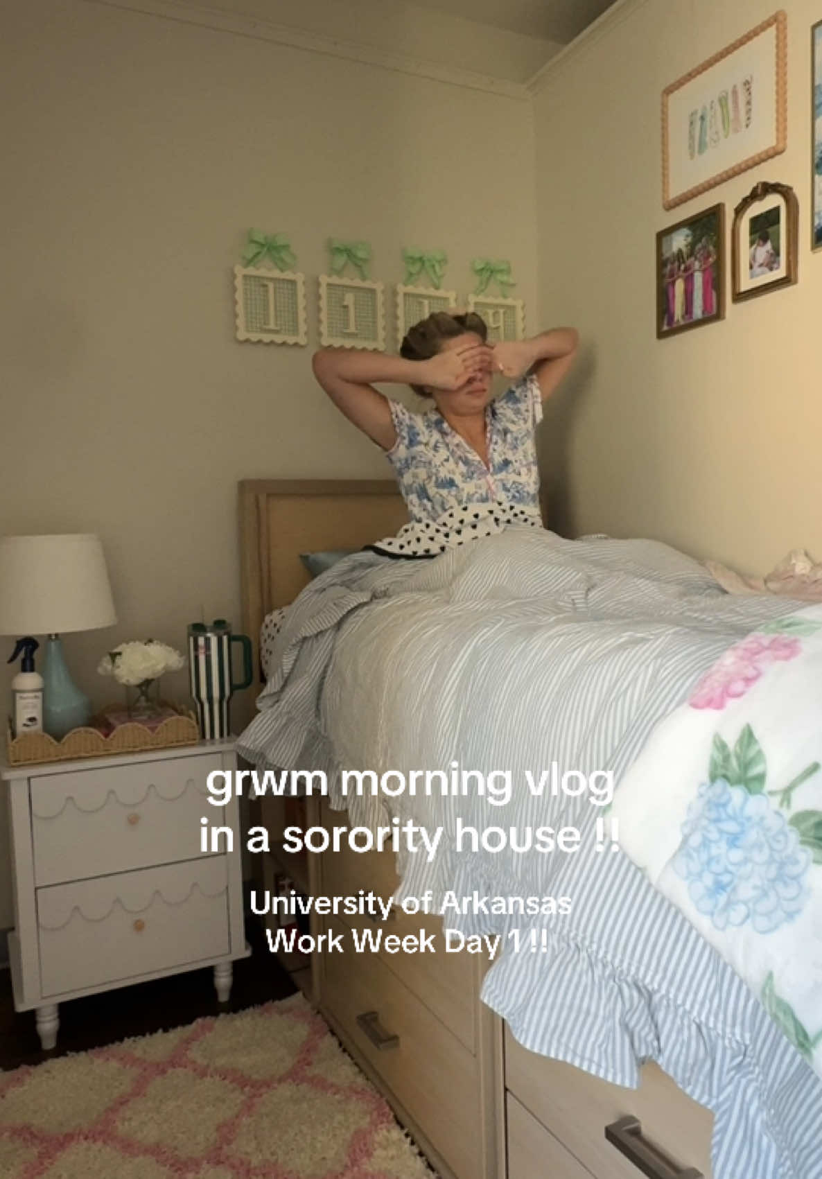 SOOO EXCITED TO BE BACK!! and even more excited for work week! #grwm #sorority #sororityrecruitment #morning #morningroutine @ARKANSASTRIDELTA 